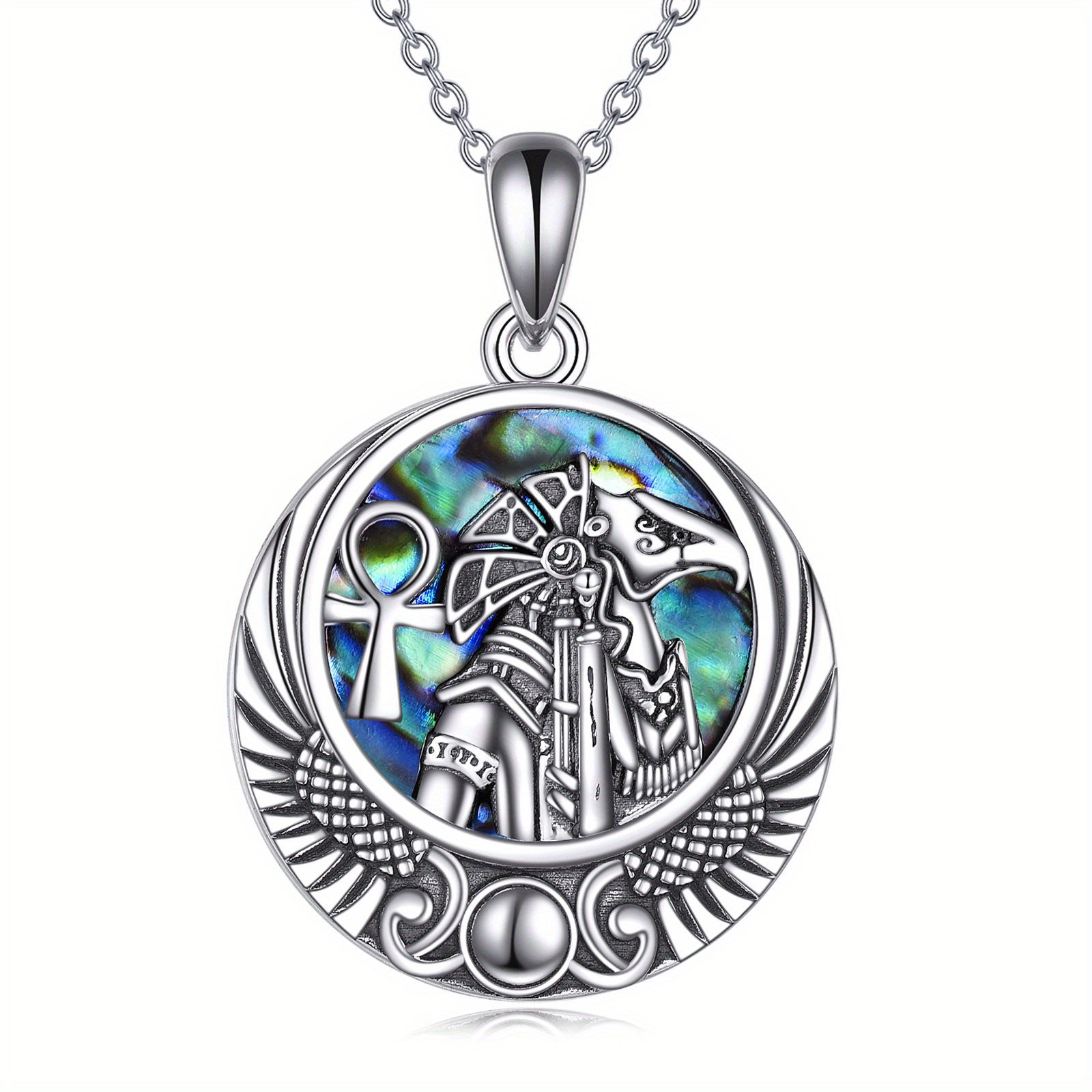 Horus Necklace Sterling Silver Egyptian Pendant